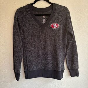 San Francisco 49ers NFL Sweater Long Sleeve Gray V Neck Soft Women's M Football